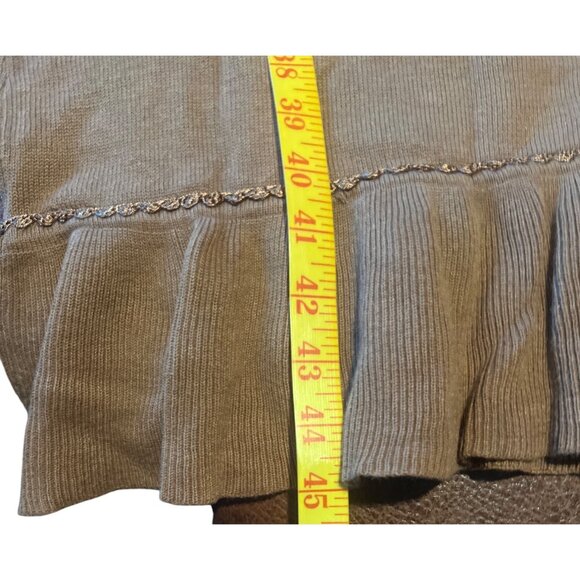 Storybook Knits XS Floral Embroidered Brown Sleeveless Dress & Cardigan Set - Picture 4 of 11